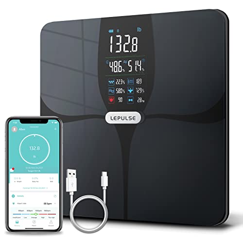 Scales for Body Weight and Fat, Lescale F6 Large Display Weight Scale with Bo...