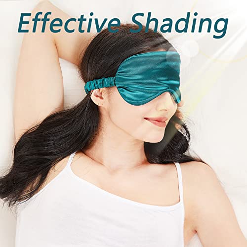 LERSVICVIL Sleep Mask 4 Pack Silk Eye Cover Soft Satin Blindfold Elastic Stra...