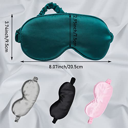 LERSVICVIL Sleep Mask 4 Pack Silk Eye Cover Soft Satin Blindfold Elastic Stra...