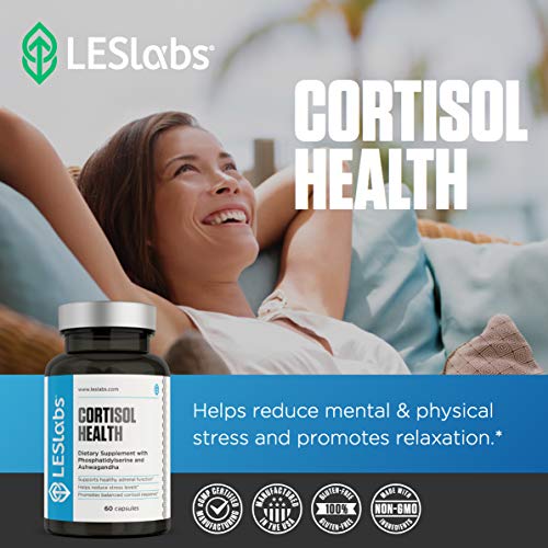 LES Labs Cortisol Health, Adrenal Support Supplement for Stress Relief, Balan...