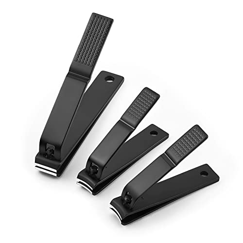 3 pieces nail clippers set, Ultra Sharp Sturdy black stainless Fingernail, To...