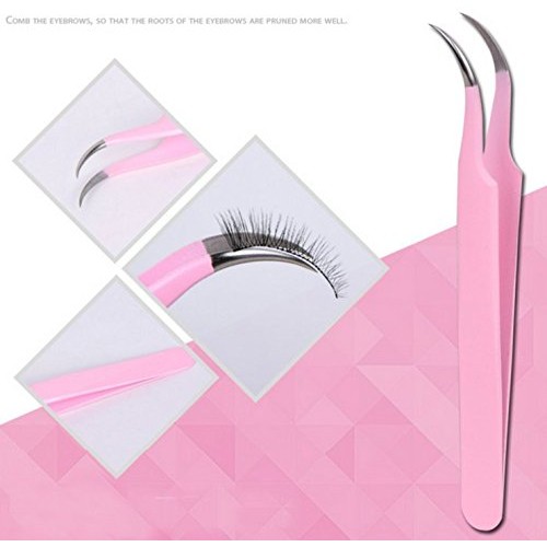 LETB Pink Color 12 Pieces Beauty Care Tools Eyebrow Trimming Kit Eyebrow Scis...