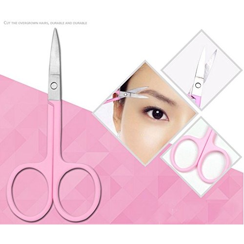 LETB Pink Color 12 Pieces Beauty Care Tools Eyebrow Trimming Kit Eyebrow Scis...