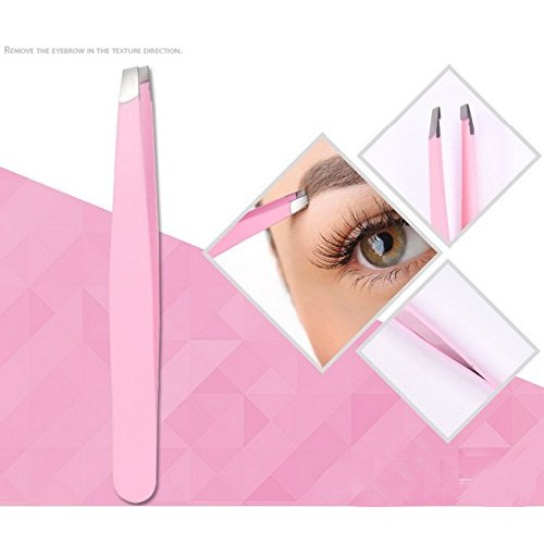 LETB Pink Color 12 Pieces Beauty Care Tools Eyebrow Trimming Kit Eyebrow Scis...