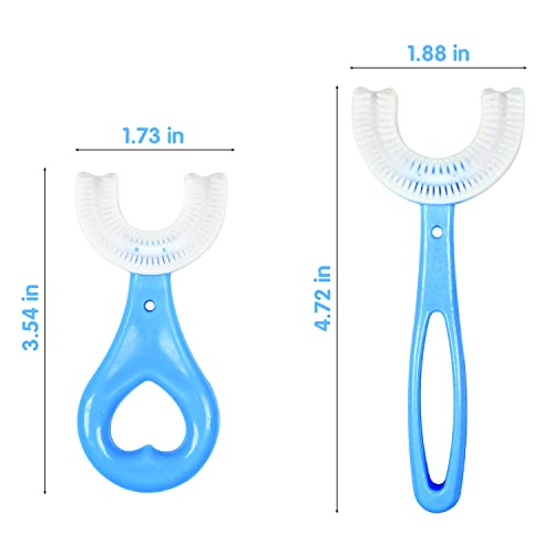 Leterry 2 Pack U-Shaped Toothbrush Kids, Food Grade Soft Silicone Brush Head,...