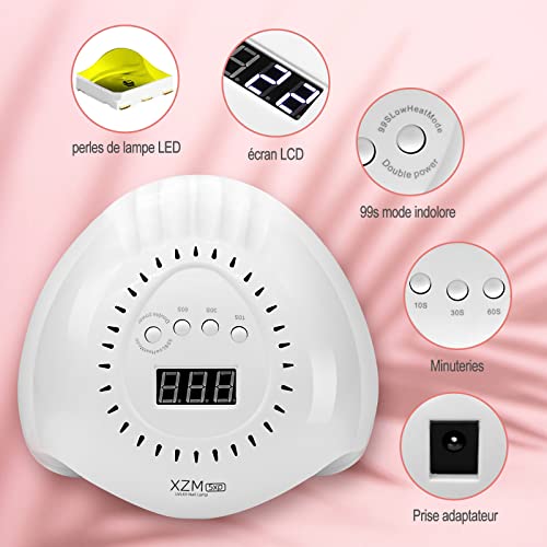 UV LED Nail Lamp 168W Quick-Drying Nail Dryer with 4 Timers Automatic Sensor ...