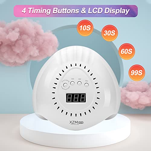 UV LED Nail Lamp 168W Quick-Drying Nail Dryer with 4 Timers Automatic Sensor ...