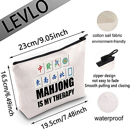 LEVLO Funny Mahjong Cosmetic Make Up Bag Mahjong Lover Gift Mahjong Is My The...