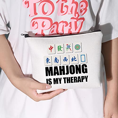 LEVLO Funny Mahjong Cosmetic Make Up Bag Mahjong Lover Gift Mahjong Is My The...