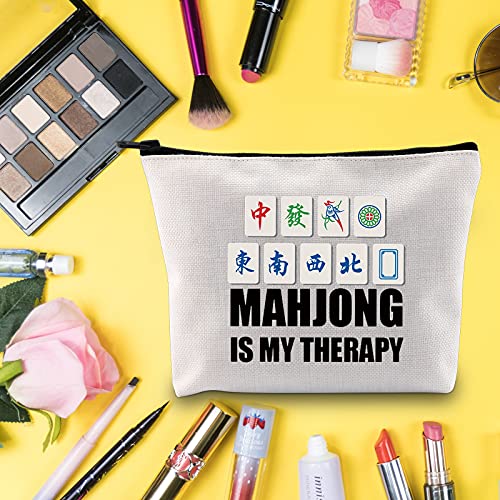 LEVLO Funny Mahjong Cosmetic Make Up Bag Mahjong Lover Gift Mahjong Is My The...