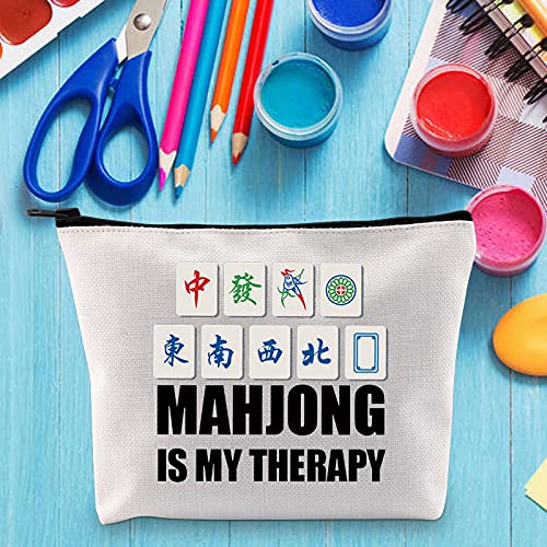 LEVLO Funny Mahjong Cosmetic Make Up Bag Mahjong Lover Gift Mahjong Is My The...