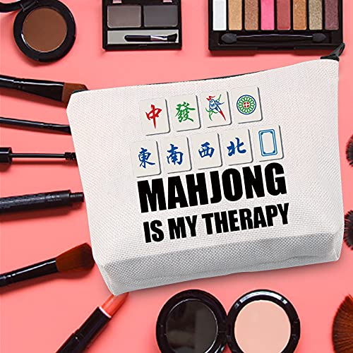 LEVLO Funny Mahjong Cosmetic Make Up Bag Mahjong Lover Gift Mahjong Is My The...
