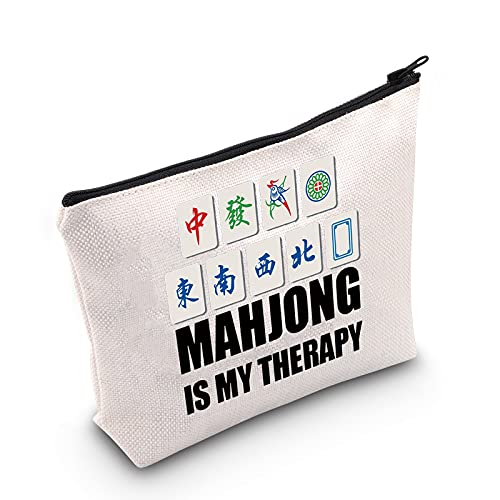LEVLO Funny Mahjong Cosmetic Make Up Bag Mahjong Lover Gift Mahjong Is My The...