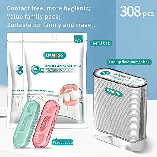 Dental Floss Picks-Floss Dispenser Portable Storage Box Flossers for Adults,M...