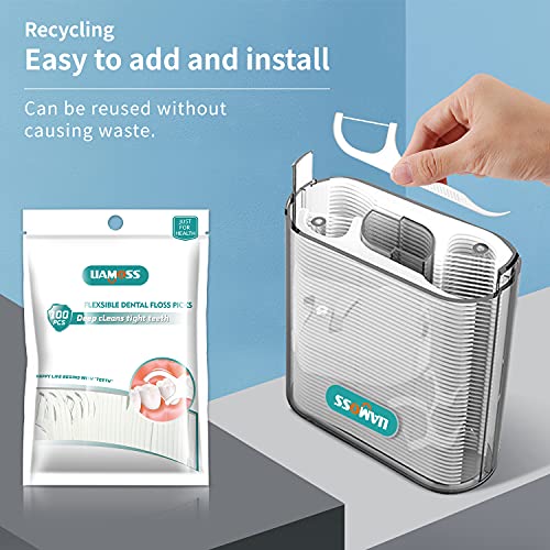 Dental Floss Picks-Floss Dispenser Portable Storage Box Flossers for Adults,M...
