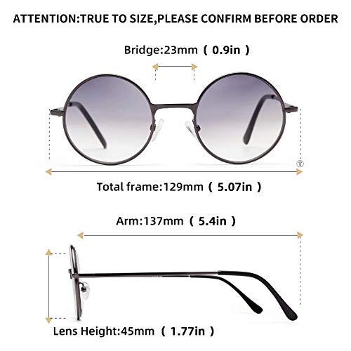 LianSan Round Sun Readers Gradient Lens Anti-Blue UV Protection Reading Sungl...