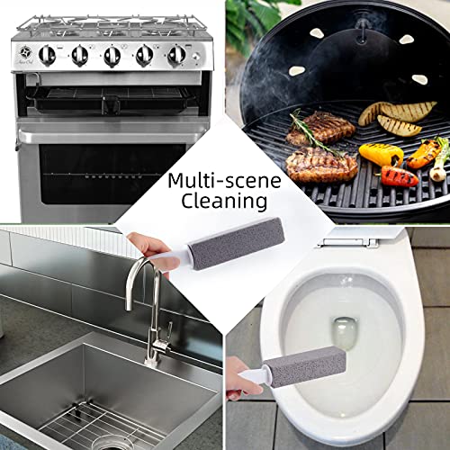 LIANTENG Pumice Cleaning Stone with Long Handle 3 Pack, Toilet Bowl Ring Hard...