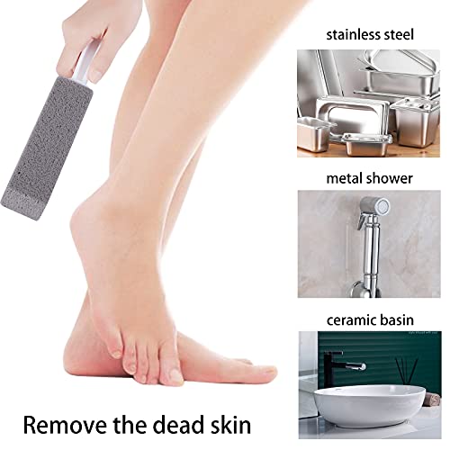 LIANTENG Pumice Cleaning Stone with Long Handle 3 Pack, Toilet Bowl Ring Hard...