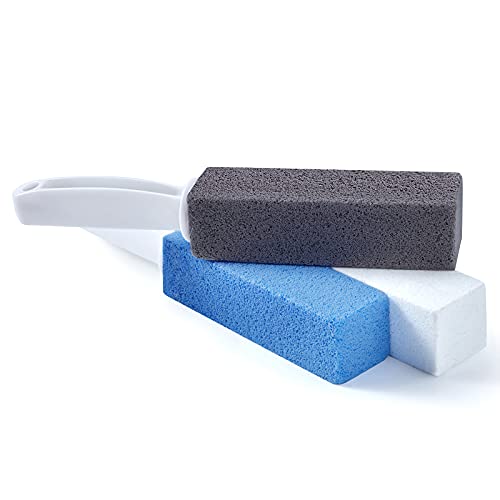 LIANTENG Pumice Cleaning Stone with Long Handle 3 Pack, Toilet Bowl Ring Hard...