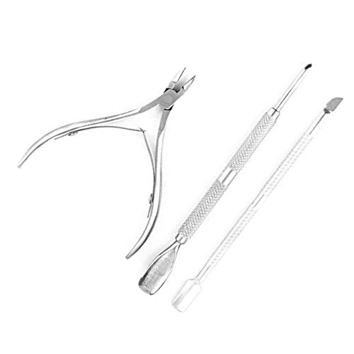 LIAODEHENA Art Manicure Tool，3 Pcs Stainless Steel Nail Cuticle Spoon Pusher...