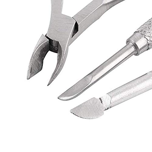 LIAODEHENA Art Manicure Tool，3 Pcs Stainless Steel Nail Cuticle Spoon Pusher...