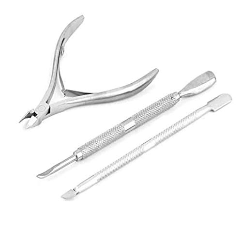 LIAODEHENA Art Manicure Tool，3 Pcs Stainless Steel Nail Cuticle Spoon Pusher...