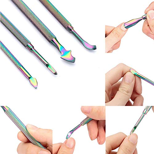 LIAODEHENA Pusher Set Cuticle Nippers Double Head Nail Scraper Cutter Nail Pe...