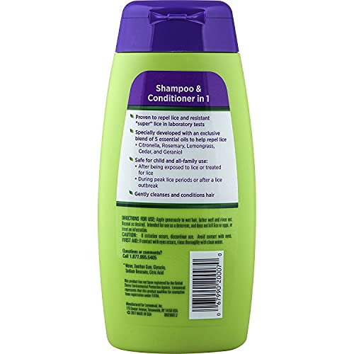 Lice Shield Shampoo and Conditioner in 1 Bottle, 300 ml, Rosemary, 10 Fl.Oz