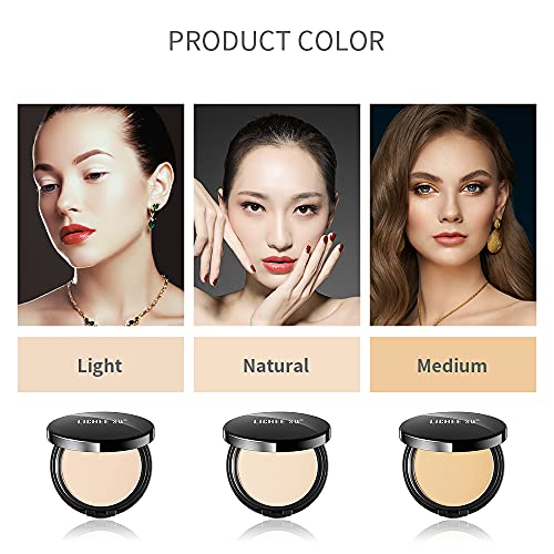 LICHEE SU Silky Press Powder Makeup, Smoothers Setting Powder,Two Way Translu...