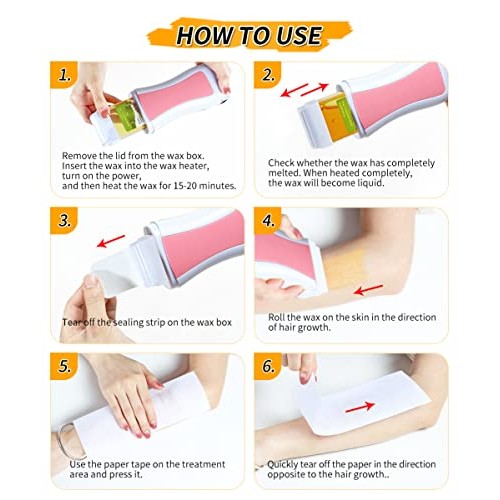 Roll On Wax, Waxing Kit for Women, Waxing Kit for Sensitive Skin, Rose & Hone...