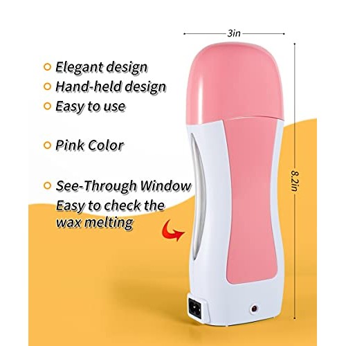 Roll On Wax, Waxing Kit for Women, Waxing Kit for Sensitive Skin, Rose & Hone...