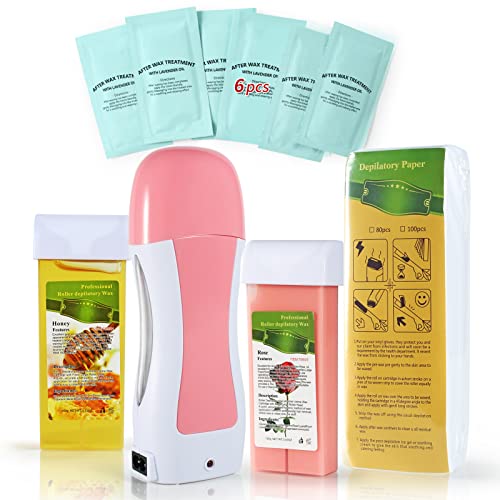 Roll On Wax, Waxing Kit for Women, Waxing Kit for Sensitive Skin, Rose & Hone...