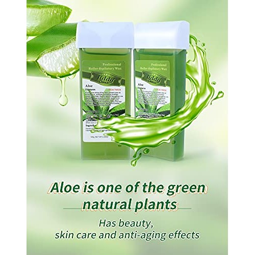 Roller Waxing Kit for Sensitive Skin, Aloe roll on wax cartridge warmer for a...