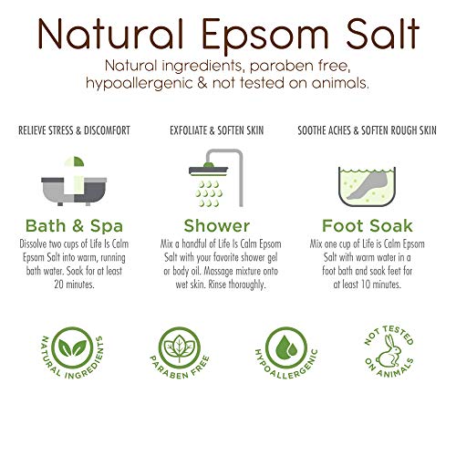 Life Is Calm Epsom Salt Spa 6-Pack l Dissolvable Therapy Formulas for Bath (R...