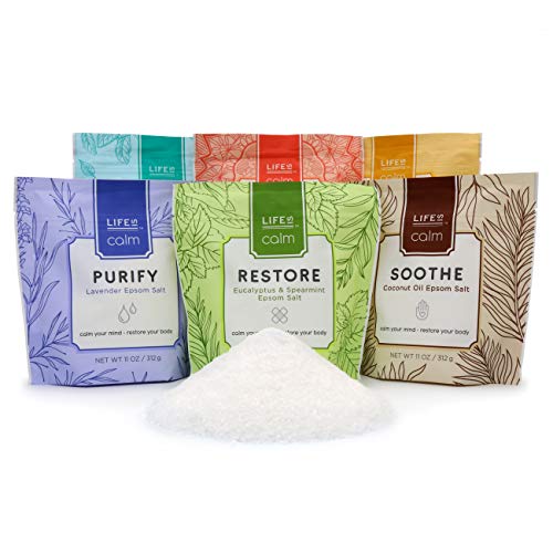 Life Is Calm Epsom Salt Spa 6-Pack l Dissolvable Therapy Formulas for Bath (R...