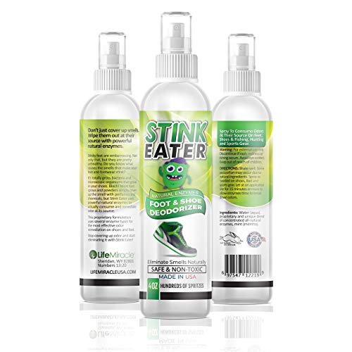 Stink Eater Natural Enzyme Shoe Deodorizer Spray, Foot Odor Eliminator & Fres...