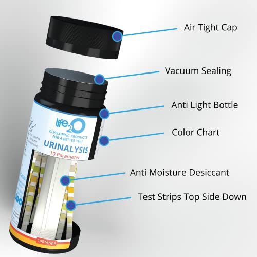 Complete 10-in-1 Urine Test Strips 100ct | Urinalysis Dip-Stick Testing Kit |...