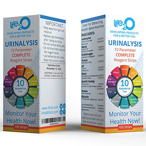 Complete 10-in-1 Urine Test Strips 100ct | Urinalysis Dip-Stick Testing Kit |...