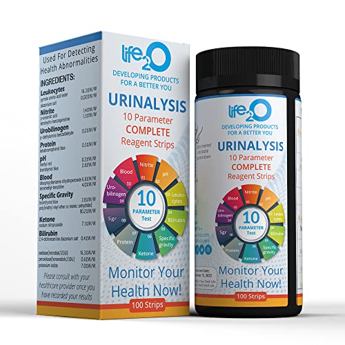Complete 10-in-1 Urine Test Strips 100ct | Urinalysis Dip-Stick Testing Kit |...