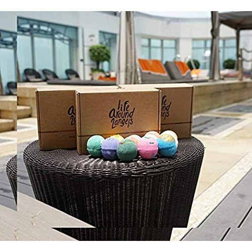 LifeAround2Angels Bath Bombs Gift Set 12 USA made Fizzies, Shea & Coco Butter...