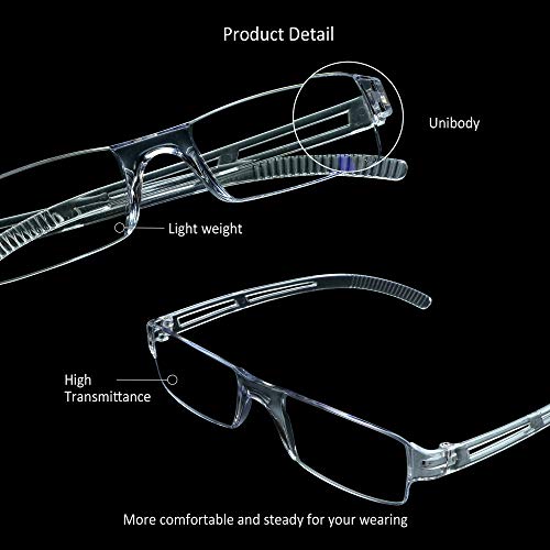 4 Pairs Reading Glasses, Blue Light Blocking Glasses, Computer Reading Glasse...