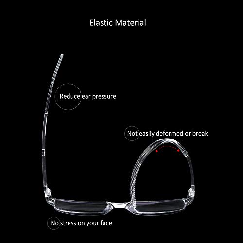 4 Pairs Reading Glasses, Blue Light Blocking Glasses, Computer Reading Glasse...