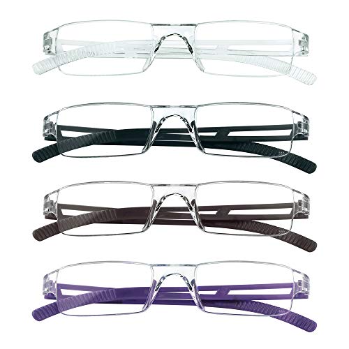4 Pairs Reading Glasses, Blue Light Blocking Glasses, Computer Reading Glasse...