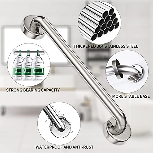 2 Pack Grab Bars for Bathroom, 18 Inch Chrome Stainless Steel Shower Grab Bar...