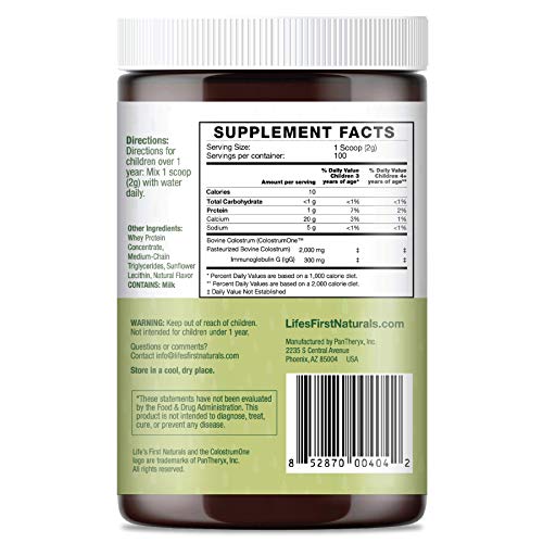 Life’s First Naturals for Kids, Nutritional Supplement with Colostrum, Vanill...