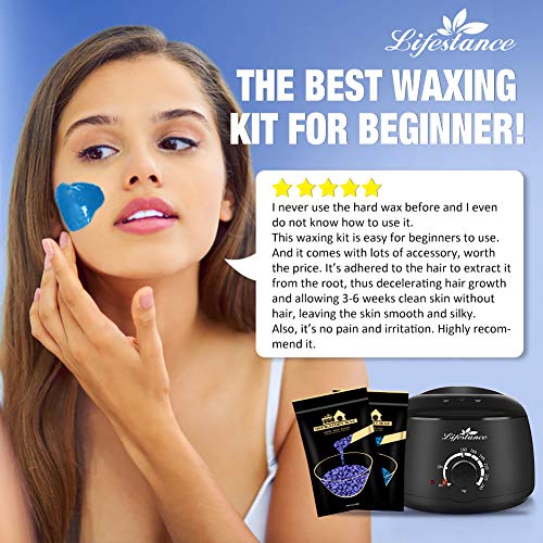 Lifestance Waxing Kit Hair Removal Starter Wax Warmer Kit with 47 Wax Accesso...