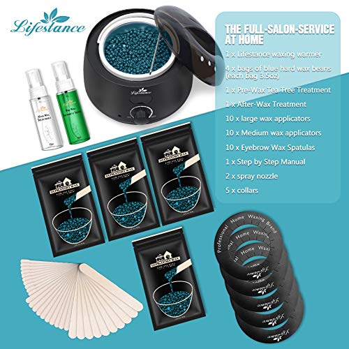 Lifestance Waxing Kit- L2 Digital Wax Warmer Hair Removal Kit- 4 Packs of Wax...