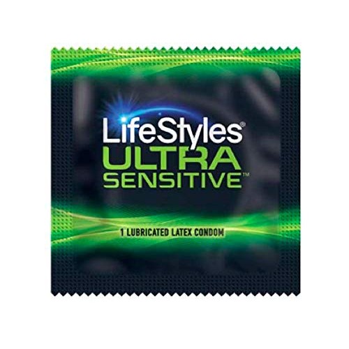 Lifestyles Ultra Sensitive Condom - Lubricated Latex Condom- (Pack of 100)