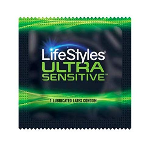 Lifestyles Ultra Sensitive Condom - Lubricated Latex Condom- (Pack of 50)