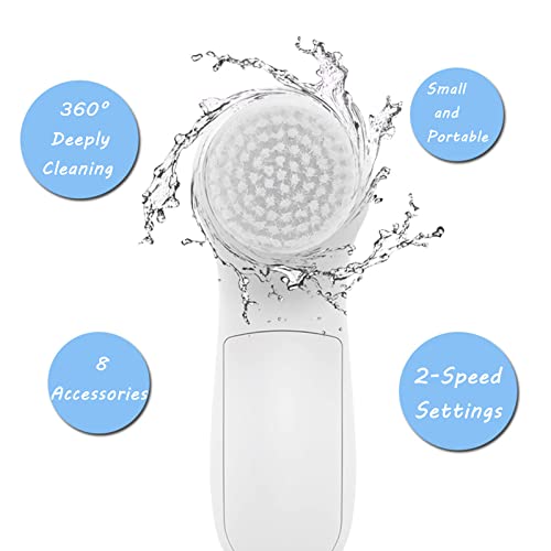 8-in-1 Facial Brush Set, Waterproof Facial Cleansing Brush Exfoliating Brush ...